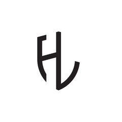 Initial letters line shield shape logo