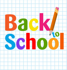 Back to school, pencil and paper, vector