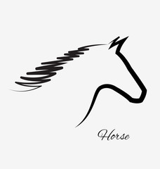 Horse silhouette isolated portrait icon