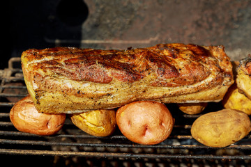 Greasy Hot Grilled Bacon Ready to Eat