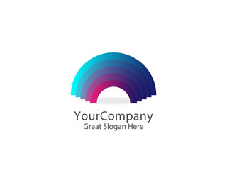 colorful rainbow logo icon symbol. abstract dome vector illustration