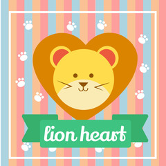 Lion character illustration vector