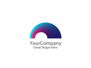colorful rainbow logo icon symbol. abstract dome vector illustration