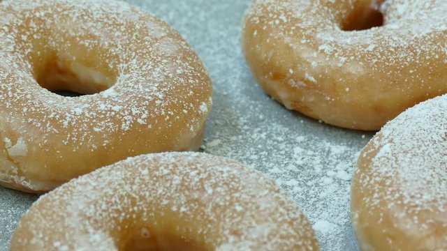 Sweets Dessert Donut with icing sugar on top
