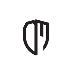 Initial letters line shield shape logo
