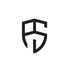 Fototapeta Initial letters line shield shape logo obraz