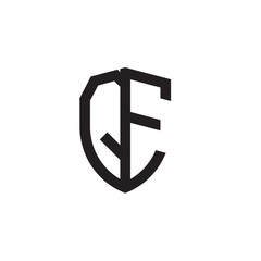 Initial letters line shield shape logo