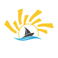 Sailing boat. Sailing ship logo. Ship logo icon.