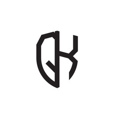 Initial letters line shield shape logo