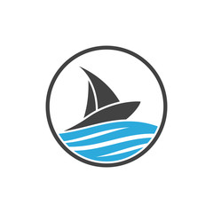 Fototapeta na wymiar Sailing boat. Sailing ship logo. Ship logo icon.