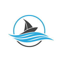 Sailing boat. Sailing ship logo. Ship logo icon.
