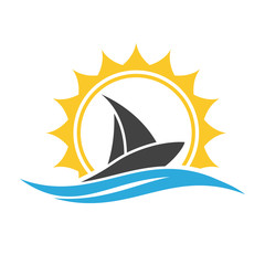 Sailing boat. Sailing ship logo. Ship logo icon.