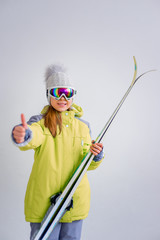 Teen girl skiing