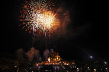 fire work at royal park in new year festival 2018