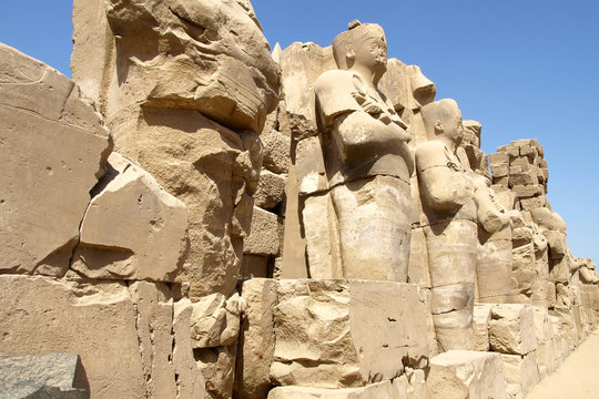 Egypt. Luxor. Statues in Karnak temple