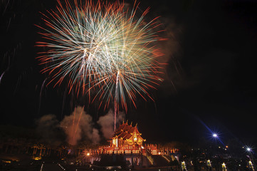 firework at royal park in new year festival 2018