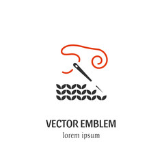 Embroidery with needle and cotton