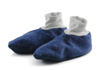 shoes made from fabric isolated on white background with Clipping Path