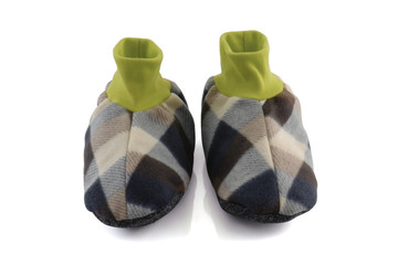 shoes made from fabric isolated on white background with Clipping Path