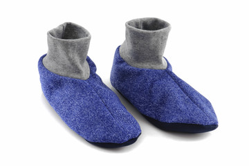 shoes made from fabric isolated on white background