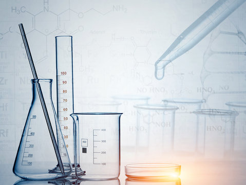 Laboratory glassware , science research,science background.