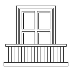 Classic balcony balustrade with window icon