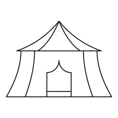 Hiking and camping tent icon, outline style