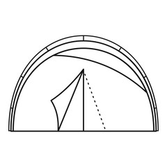 Semicircular tent icon, outline style