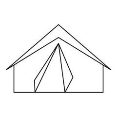 Tourist tent icon, outline style