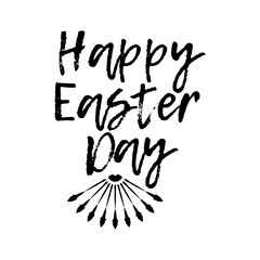 Happy Easter Day label. Font with Brush. Easter day badges. Vector illustration icon
