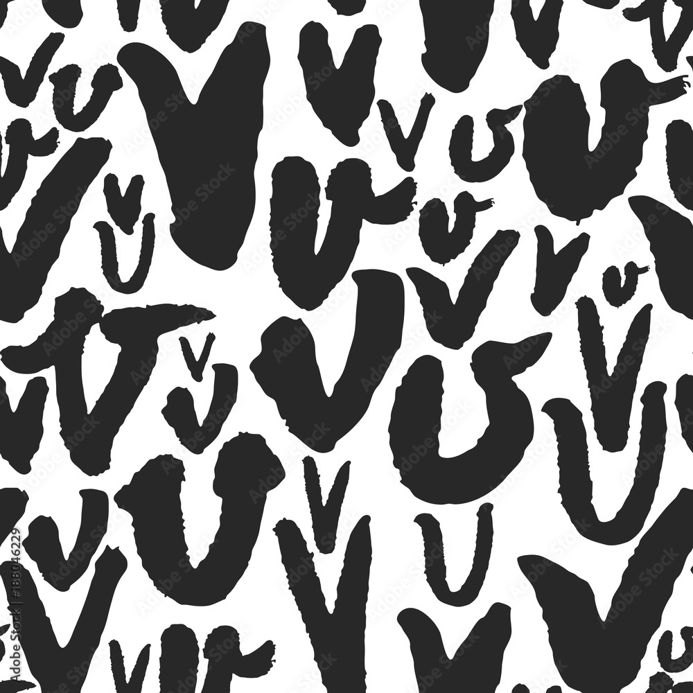 Poster vector seamless pattern with calligraphy letters v
