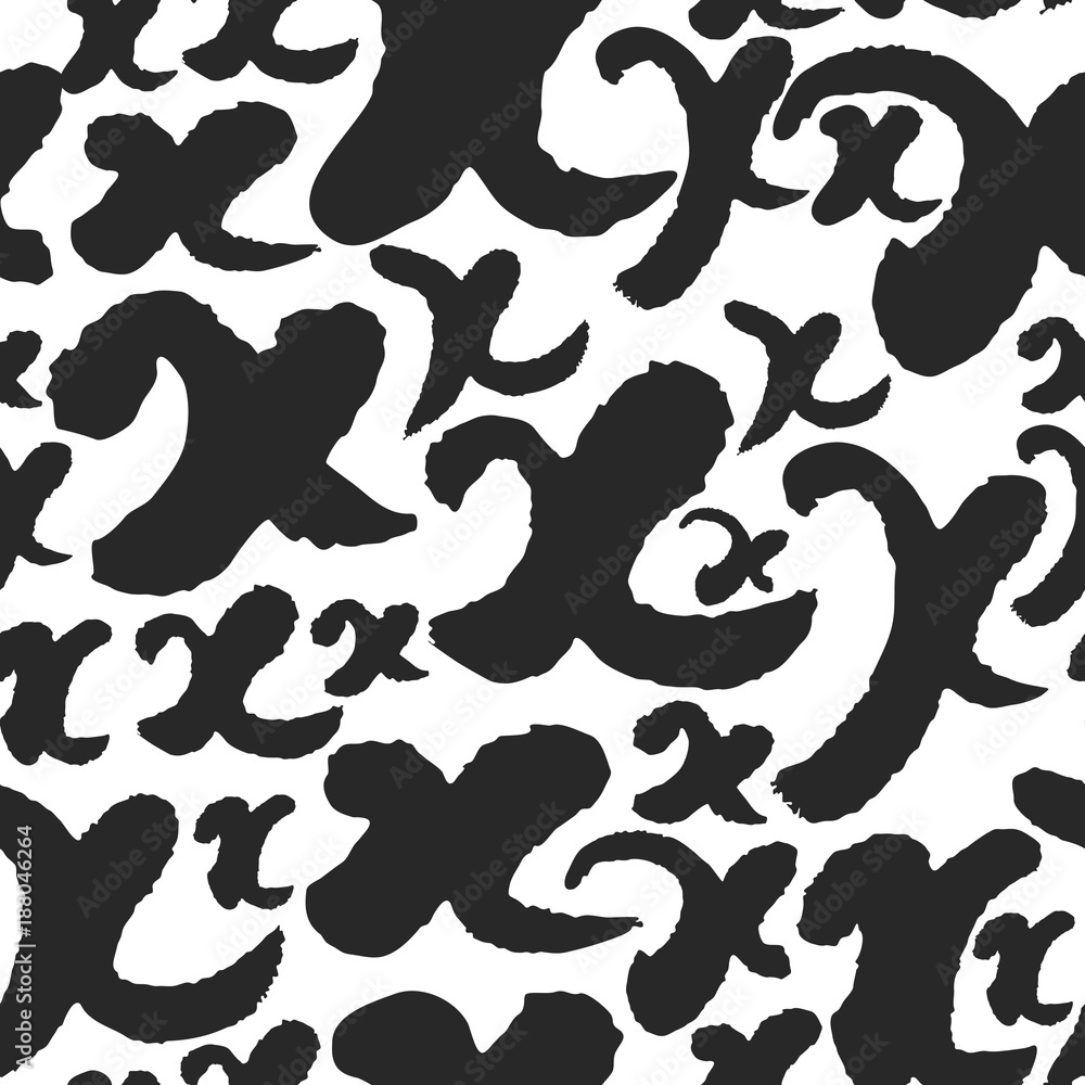 Poster vector seamless pattern with calligraphy letters x