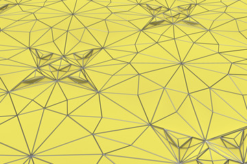 Lines of metal wires on yellow surface