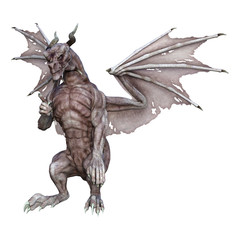 Fototapeta premium 3D Rendering Fantasy Vampire Dragon on White