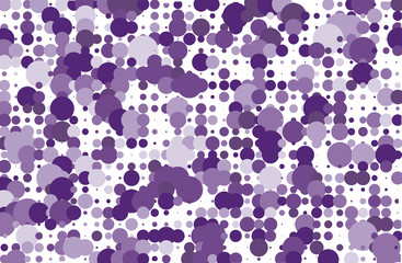 Fototapeta na wymiar Dotted background with circles, dots, point different size, scale Halftone pattern Purple, violet color Vector illustration 