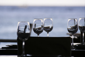 glasses on the table