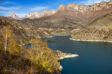 Bylym lake in the Caucasus mountains in Kabardino-Balkaria, Russia