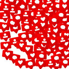 Notifications with Likes, Followers and Comments. Concept for Social Media Design