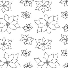 christmas poinsettia flower decoration traditional pattern