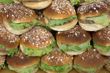 Close-up of a burger. Use for background or texture