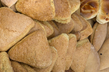 triangular pies on a white background