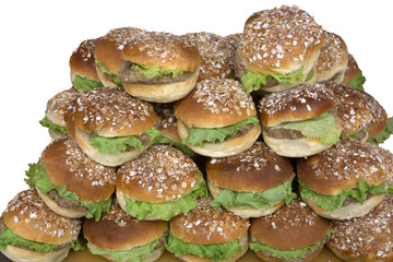 Big hamburger on white background