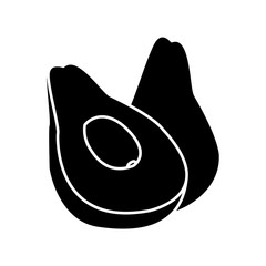avocado half cut icon vector illustration graphic design