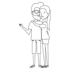 couple in love embraced