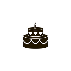 Cake icon on white background. flat design