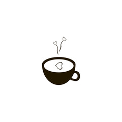 Coffee cup with heart icon. flat design