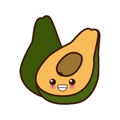 avocado half cut icon vector illustration graphic design