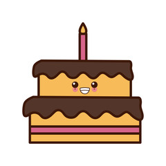 Big birthday cake icon vector illustration graphic design