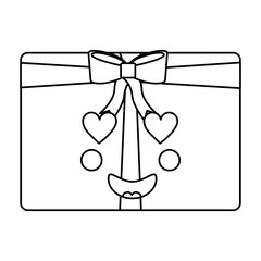 Fototapeta premium kawaii cartoon gift box happy smile