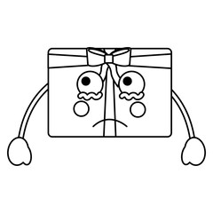 Fototapeta premium cartoon christmas gift crying expression